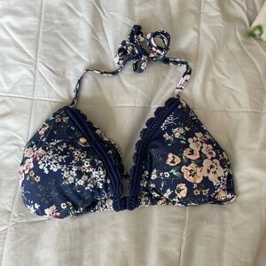 Ambrielle | Navy Floral Bikini Top